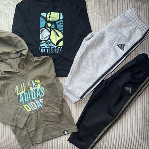 Adidas Kids' Gray and Black Joggers Set